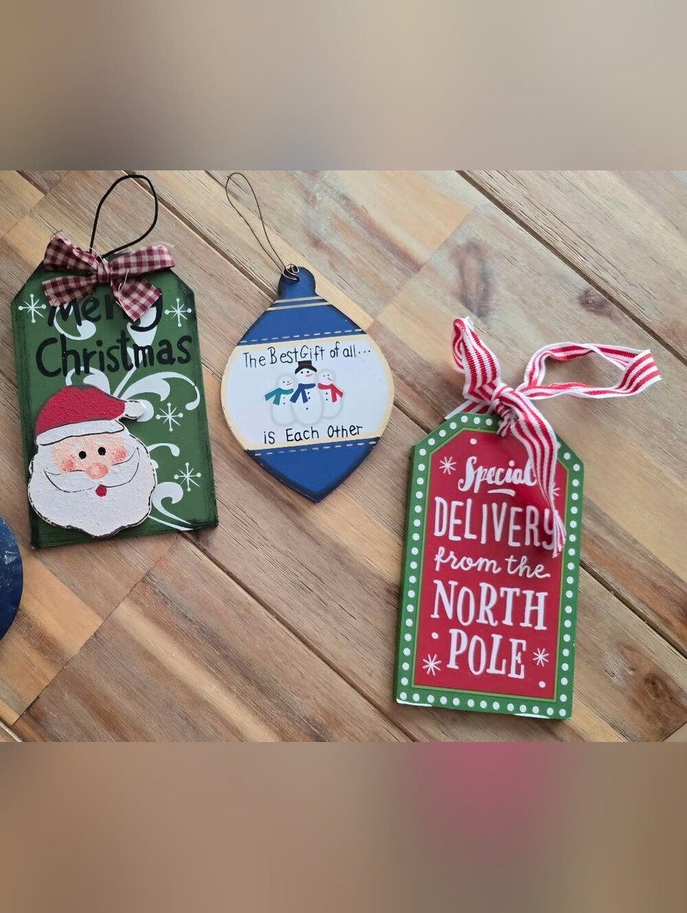 Christmas Wooden Tag Ornament Set (3)